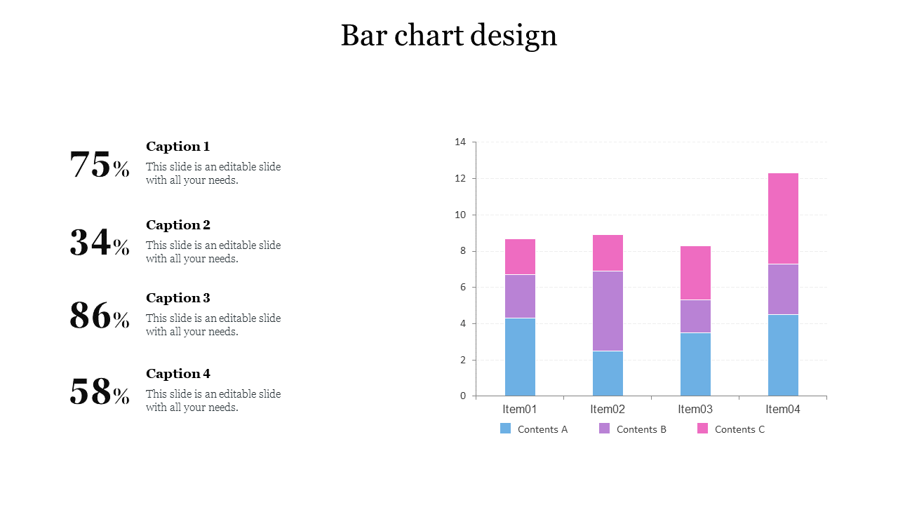 Bar chart design PowerPoint 